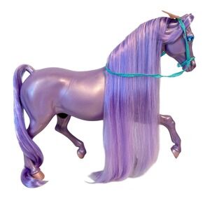 LADY LOVELY LOCKS Silky Mane Horse Mattel Vintage 1983 80s Purple Toy w/ Bridle